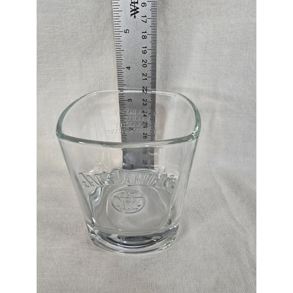 Jack Daniels Old‎ No 7 Brand Whiskey Barware Rocks Glass Tumbler Square
